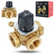 Thermostatisches 3-Wege Mischerventil Ø DN 25 IG Mischventil | Messing Dreiwege Wasser Mischer Heizung Ventil Wasserverteiler | Thermostatventil für Wassertemperatur Thermostat Control Kv 12
