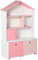 HOMCOM Kinderregal mit Rollen Standregal Bücherregal Dekoregal mit 4 Fächer Rosa 80 x 34 x 130 cm