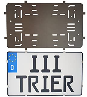 3D Carbon Design 1 soporte para matrícula de 340 x 200 mm, 34 - 20 cm, sin marco, de acero inoxidable de 0,8 mm de grosor (inoxidable), se adapta a la placa de matrícula, (340 cm).