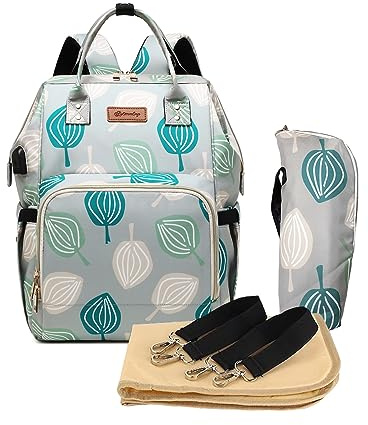 Ankommling Nappy Bag Large Capacity Multi-Function Diaper Bag Waterproof Travel Backpack Nappy Tote Bags for Baby Care Stylish and Durable with 3 Insulated Pockets Changing Mat Stroller Strap