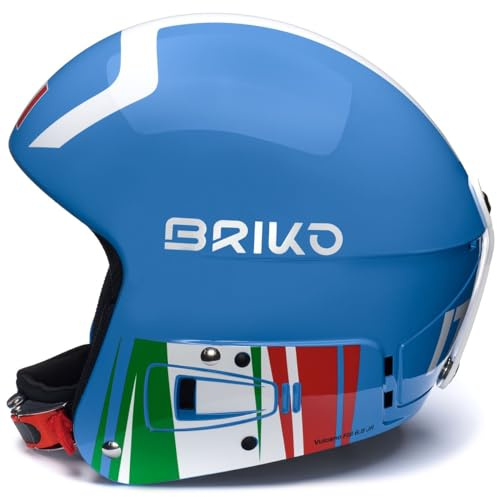 Briko VULCANOFIS6.8JR-Italia, Casco Unisex Bambino, SHINYSCIENCEBLUE-White, XS