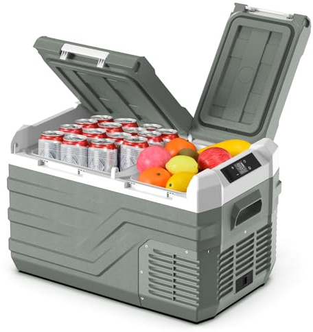 Alpicool Car Refrigerator Portable Freezer 20L, 12V Fridge Freezer Dual Zone Electric Cooler Boxfor Car 12V/24V 100-240V(-20℃-20℃) Portable Fridge for Camping Car Trip