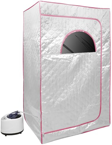 Sauna, Mini hammam à vapeur pour la maison, Sauna portable avec télécommande, Sauna portable qui peut soulager la fatigue, perte de poids (B-argenté)