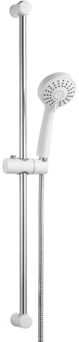 OFFO Columna de Ducha sin Grifo, Barra Ducha de 80 cm de Acero Inoxidable con Manguera de 1.6 m, Alcachofa de Mano (3 Modos, 100 mm) y Soporte, Duchas de Baño Columna, Blanco