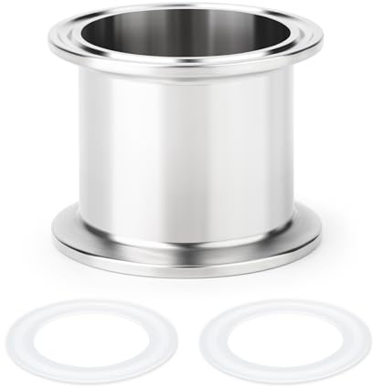 ERGAOBOY 2 Tri Clamp 64MM OD Flangia con ghiera sanitario a spirale Tubo tondo senza saldatura in acciaio inossidabile 304 con rondelle (lunghezza del tubo: 2/51MM)
