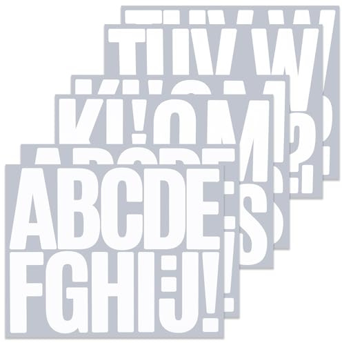BINLINHONGO Lot de 70 grands autocollants en vinyle avec lettres de l'alphabet pour boîte aux lettres, portes, camions, salle de classe, intérieur et extérieur, 7,6 cm – Blanc