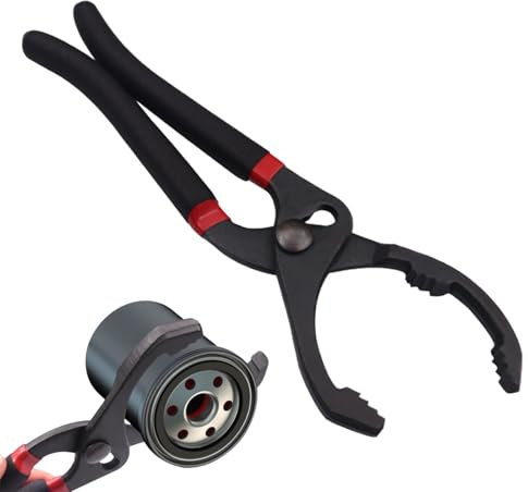 Strumento per la rimozione del filtro 'olio, pinza per il filtro 'olio - per moto regolabile per carichi pesanti 10 pollici/12 pollici - Ganasce seghettate resistenti, portatile antiscivol