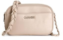 CAFèNOIR - Camera Bag Morbida Con Tracolla Con Catena Con Infilatura, Da Donna, Colore Camel, Taglia Onesize