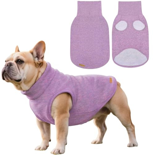 Mosucoirl Felpe per Cani Maglioni cani Maglione per Animali Domestici Felpe con cappuccio Abbigliamenti per cani caldi Cappotti e giubbotti per cani piccoli e medi XS-4XL (Violetta, L)