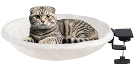 Cat Desk Bed - Cosy Cat Hammock Maximum Load Up to 23 kg - Washable Cat Bed for Sleeping Places Indoor Workplace Balcony Window Sill Living Room