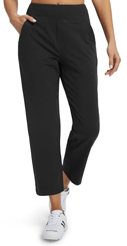 Libin Pantalones de Vestir Casuales Mujer Elástico Cintura, Traje Trabajo, Golf, Chándal, Deporte, Jogger con Bolsillos, para Oficina, Transpirables, Correr, Fitness 27, Negro XL