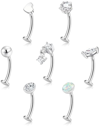KRFY Piercings Ombligo para Mujeres, Oro/Plata Piercing Ombligo Acero Quirurgico
