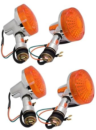 motorcykelblinkers Kompatibel Med Suzuki För GN125 GN250 HJ125-8 Motorcykel Blinkers Universella Amber Fram Bak Indikatorlampor