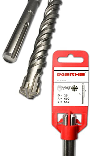 WERHE betongborr SDS Max Ø 25 mm, längd 600 mm, 4 skär, hårdmetall