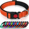 Taglory Hundehalsband, Weich Gepolstertes Neopren Nylon Hunde Halsband für Mittlere Hunde, Verstellbare und Reflektierend für das Training, Orange M (1er Pack)