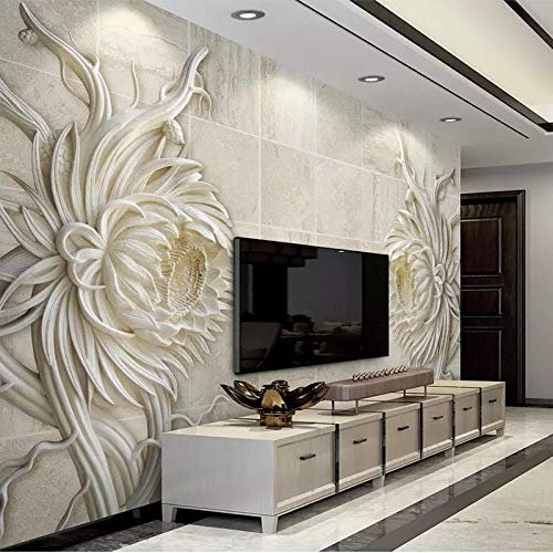 ZHEN WALLPAPER Custom Mural 3d embossed sandstone texture sculpture on stone sunflower wallpapers for living room tv background Wallcloth waterproof*430cmx300cm(169.3x118.1inch)
