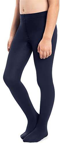 NOQ Medias gruesas para niña Corina Plain 120 DEN. Leggings abrigadas para usar en la habitación, para ballet, clases de danza. Medias opacas, negro, azul marino, blanco, rosa