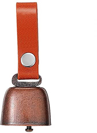 DONGKER Campane per Cani, Campana per Collare di Cane in Bronzo Vintage, Campanelle Anti Orsi per Animali con Cinturino in Pelle per Rumore di Tracciamento