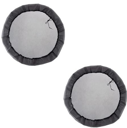 SEIWEI 2Pcs Black Adjustable Water Tank Nets Round Rain Barrel Mesh Water Butt Protective Cover for Preventing Leaves, Mosquitoes