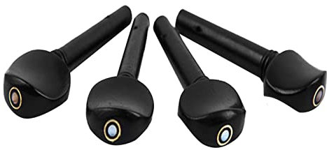 Ebenholz, 4 Stück Stimmwirbel für 4/4-Geigensaiten, aus Hochdichtem Ebenholz, Geeignet für 4/4-Geigenspieler