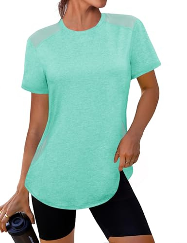 Gyabnw Womens Sun Protection Sports Top Quick Dry Short Sleeve T Shirt | Lightweight activewear for running yoga tennis Pilates gym training and outdoor workouts