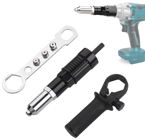 Kit Adaptador para Remaches - Accesorio para Taladros Eléctricos - Kit Adaptador Duradero para Hogar, Mantenimiento, Taller, Garaje, Industria y Reparaciones