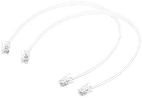 QUARKZMAN 2 Cavi Telefonici, Cavo Telefono 1ft RJ12 6P6C Maschio A Maschio Cablaggio Diretto Cavo Cornetta Per Casa, Ufficio, Bianco