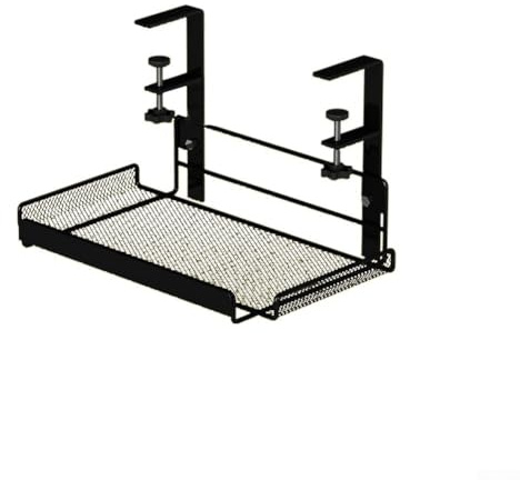 Besttoolifes Plateau de gestion des câbles sous le bureau, étagère de rangement en fil d'acier sans perçage pour la maison et le bureau, plateau de rangement pour câbles pour la gestion des fils de