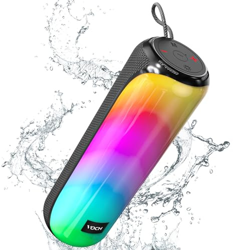 VOCH Enceinte Bluetooth Portable sans Fil Haut-Parleur avec Lumières RGB, 40W Stéréo Puissante, Bluetooth 5.3, Appairage TWS, Étanche IPX7, 20H Autonomie pour Fête, Maison, Extérieur, Voyage, Camping