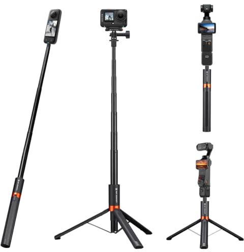 K&F CONCEPT Perche à Selfie de 168 cm, Trépied 2 en 1 avec vis 1/4