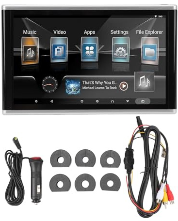 Cryfokt 10,1-tums Nackstödsskärm för Baksätet, Pekskärm för 11 Octa 2GB 32GB ROM, med 4K-videouppspelning och WiFi Miracast Airplay för Universal Car
