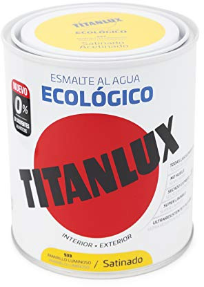 Titanlux Ecológico Esmalte al agua mulisuperficie Satinado Amarillo Luminoso 750ml