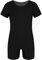 inlzdz Unisex Kinder Kurzarm Turnanzug Jungen Mädchen Gymnastikanzug Ballett Trikot Leotard Tanzbody mit Shorts Gymnastikbody Gr.104-164 Schwarz 116