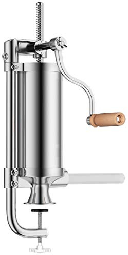 DREAMADE 1,5/2,5/3/5 KG Wurstfüller, Wurstfüllmaschine Wurstmaschine, Fleischwolf Wurstspritze Wurstpresse mit 4 Füllrohre, Manuell (2,5 KG)