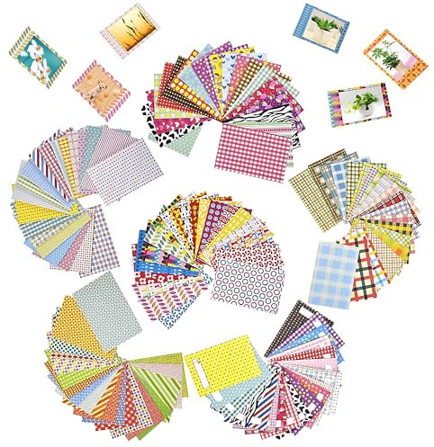 Zhenp Pegatinas de Borde de foto mini Marcos Coloridos, Papel de Bricolaje, Fotos Álbum Colgante, Pegatinas de Mini Película (3.3x2.17in)