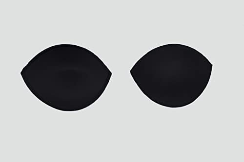 Merceria Pour Toi... Coppia Inserti per Reggiseno Push up Imbottiti Taglia 1 2 3 4 Bianco Nero Nudo Bikini Abito Top Reggiseno Sportivo Coppe Anatomica Rimovibile da Cucire (4, Nero)