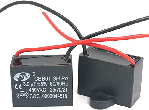 Fasizi 2st CBB61 3uF 450V AC 50/60Hz Luftkonditionering Fläkt Motor Körkondensator