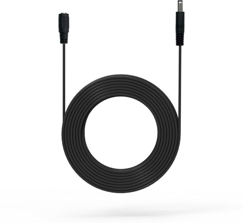 EZVIZ 5 Mètres Câble de Rallonge d'Alimentation DC 12V 1A 2,1mm x 5,5 mm Mâle à Femelle Connecteur, Câble d'extension d'alimentation pour EZVIZ Caméra de Surveillance