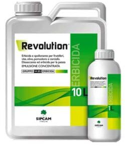 REVOLUTION SIPCAM POLLONI E MALERBE 10LT Erbicida e spollonante per fruttiferi, vite, olivo, pomodoro e carciofo. Disseccante ed erbicida per la patata.