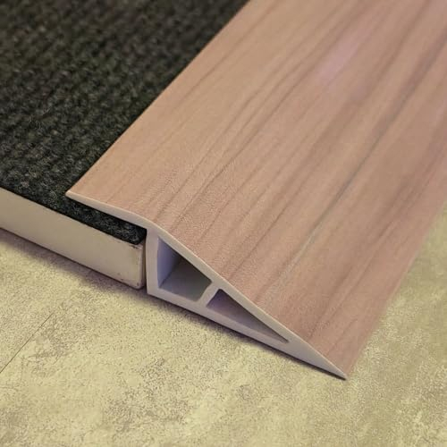 1M Übergangsprofil Selbstklebend für Parkett- und Laminatböden,Abdeckleiste,Vinyl Übergangsschiene Abschlussprofil,Schwellenübergang streifen,Bodenleiste, Niveau &höhenAusgleichsprofil,Teppichschienen