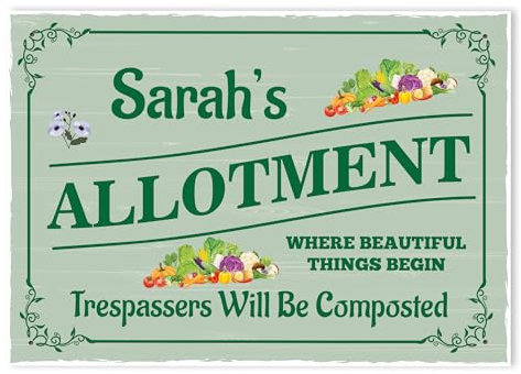 Red Ocean Personalized Allotment Sign - Hanging Plaque for Garden, Outdoor Shed - Funny Gift for Women and Men