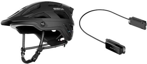 Sena Adult M1 Mountainbike Helm, Matt-schwarz, L & pi, Universal Bluetooth Intercom Headset, passend für die meisten Rad- und Multisporthelme, Schwarz