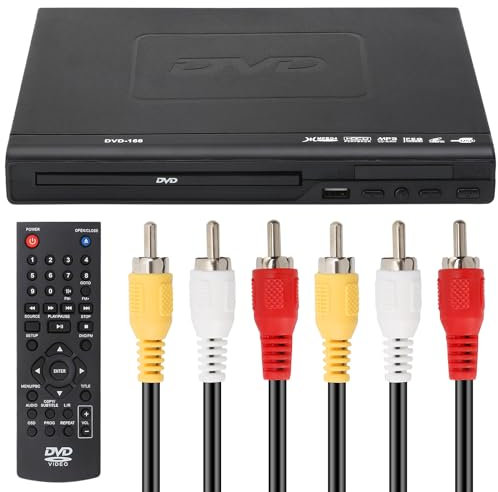 Zjyufy DVD Player for TV | 1080P EVD Player with AV Output VCD Player USB Multifunction Player with Remote Controller | 8.8x8.8x2.9 inch