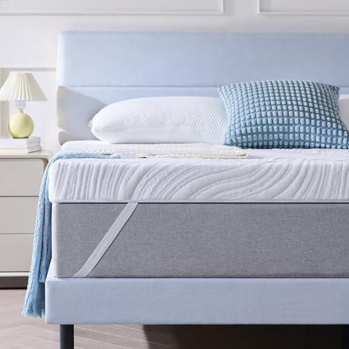 Hiimgo Surmatelas 160 x 200 x 7.5CM, Épaisseur 7.5CM, Surmatelas Memoire de Forme Gel,Absorbant et Respirant,avec Design Antidérapant，Housse de Matelas Amovible et Lavable.