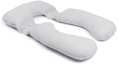doomoo Almohada XXL, cojín de Embarazo y Lactancia, Algodón Ecológico y Certificado Oeko-Tex, Made in Europe, evolutivo con Cojín Pequeño Desmontable, Mini Dots Grey