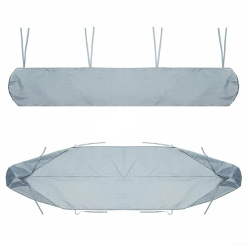 Sandyseptember Copertura impermeabile per tenda da patio, in tessuto Oxford 300D, copertura protettiva di ricambio, per veranda, tenda invernale con cordoncino, per esterni, giardino (4 m, grigio)