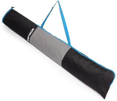 meteor Skitasche Leicht langlebig und ideal für Reisen - Skisack bis 195 cm - Wasserfestes Skicover mit Tragegurt - Robustes Design für 1 Paar Ski & Stöcke Ideal für Skiurlaub und Wintersport