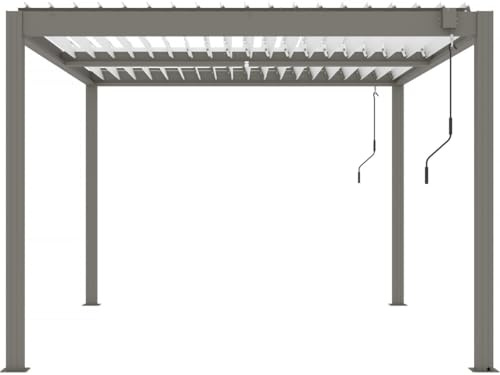 Habitat et Jardin Pérgola bioclimática <> - 3 x 4 m - Gris Topo
