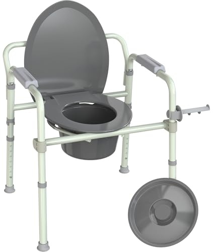 Luckfaith Silla Inodoro Ajustable en Altura con Cubo Extraíble – Armazón de Asiento Duradero, Capacidad 180 kg, Ayuda Portátil para Inodoro junto a la Cama para Ancianos y Discapacitados, Plegable