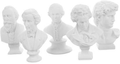 JECOMPRIS 5stücke Büste Musiker-statuen Aus Miniatur-skulpturen Für Schreibtisch Und Puppenhaus Dekoration David Naramte